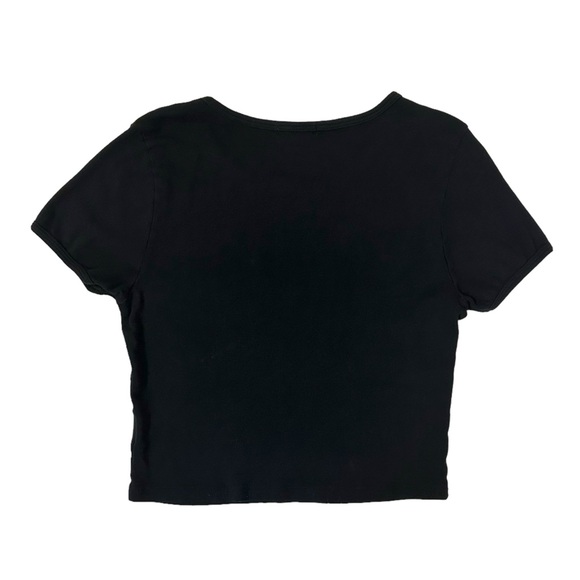 Urban Outfitters Truly Madly Deeply Black Butterfly Baby Tee Crop Top - Picture 3 of 4